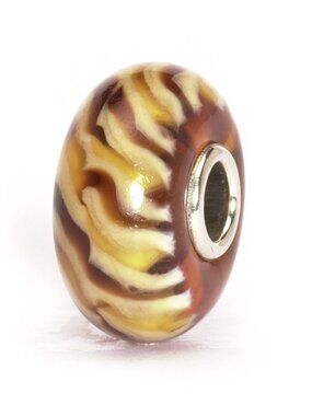 *Retired Trollbead Clear Brown Braid Glass Bead Charm